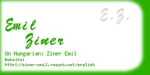 emil ziner business card